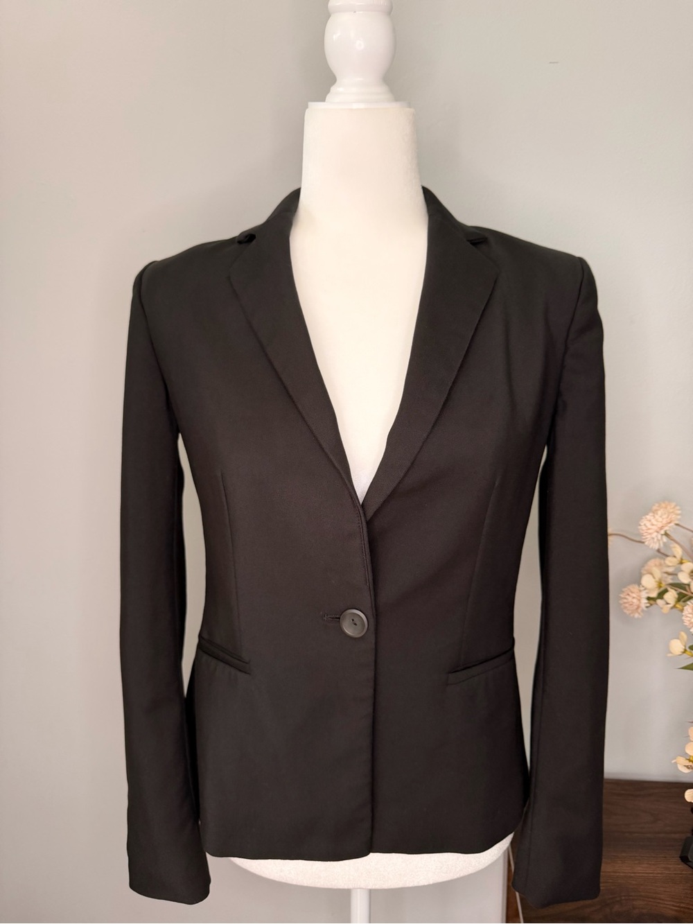 Zara Black Women's Single-Button Tailored Blazer